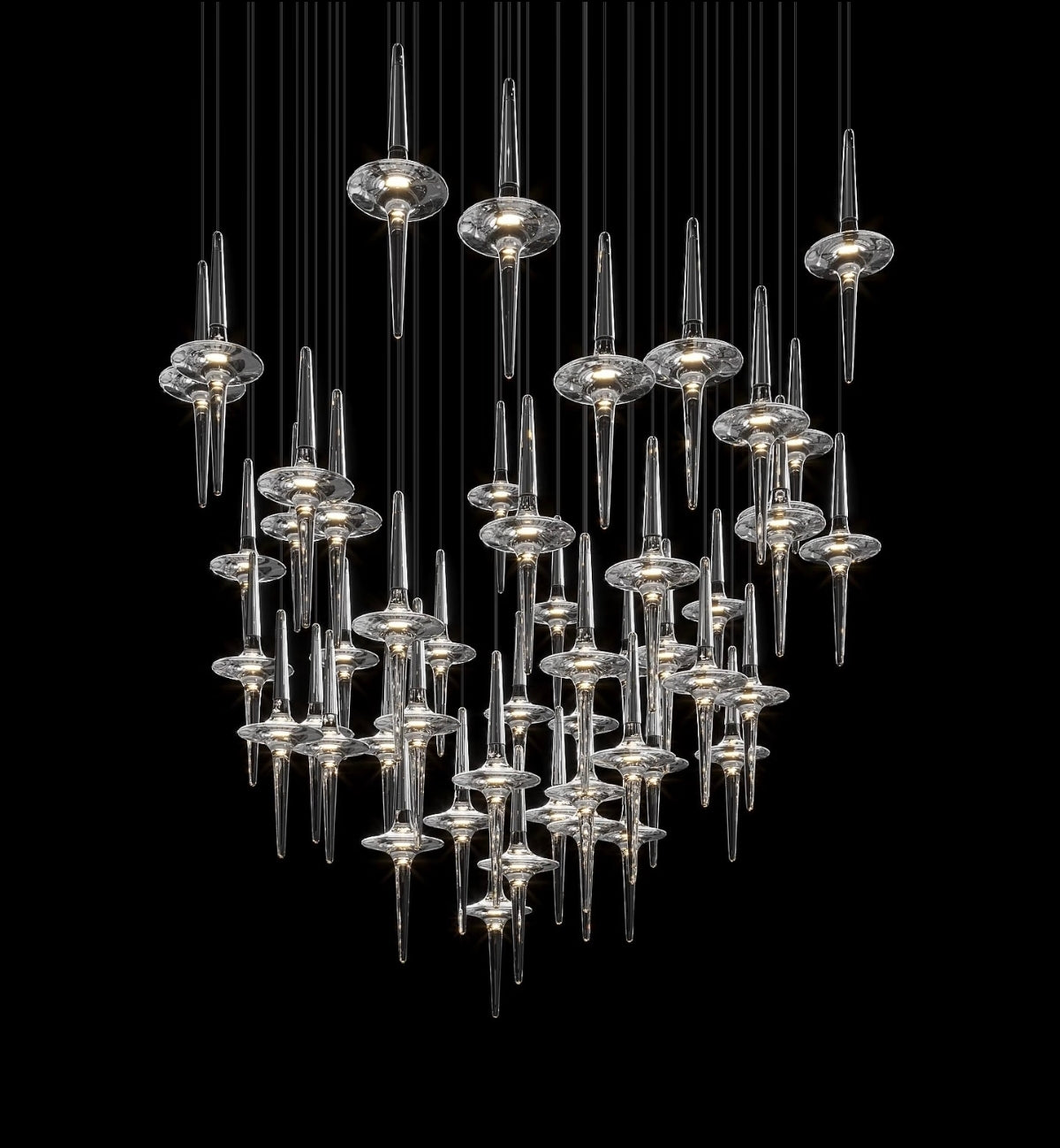 Glass Meteor Chandelier