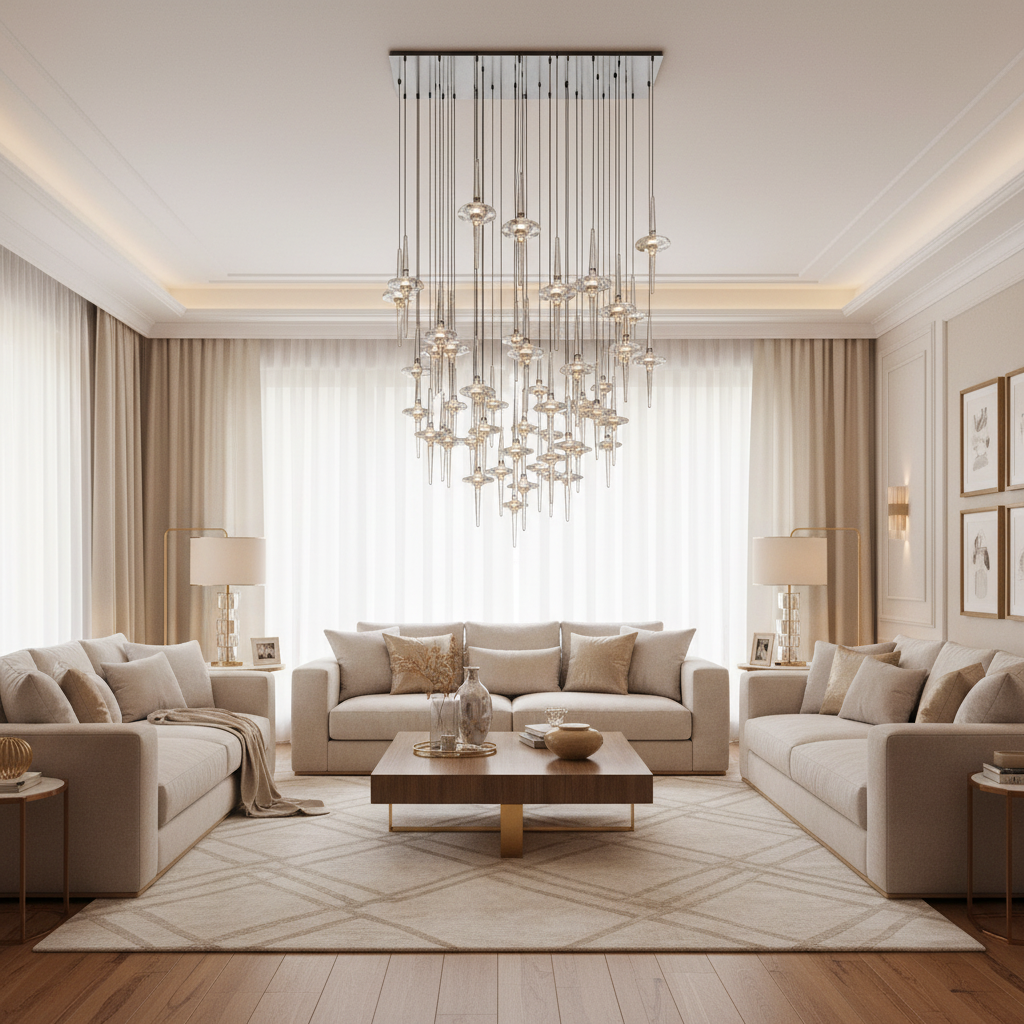 Glass Meteor Chandelier