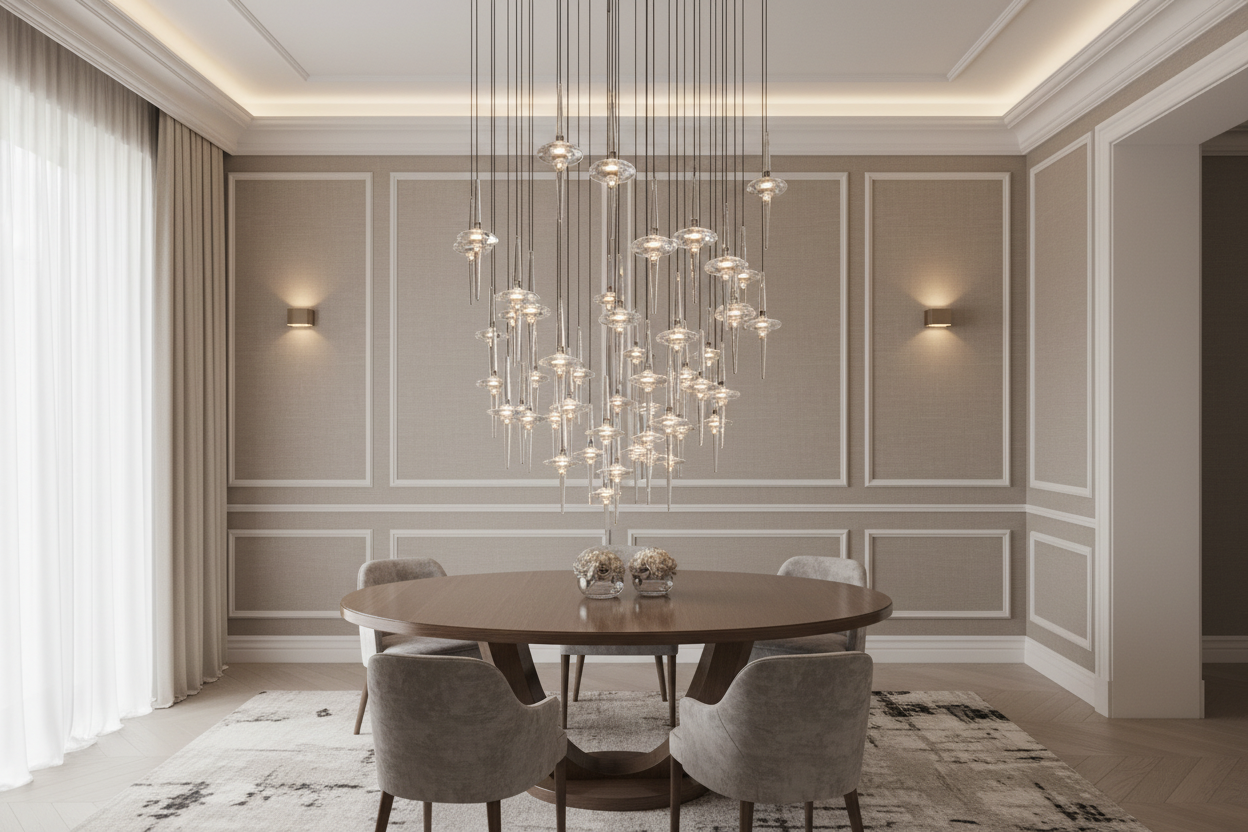 Glass Meteor Chandelier