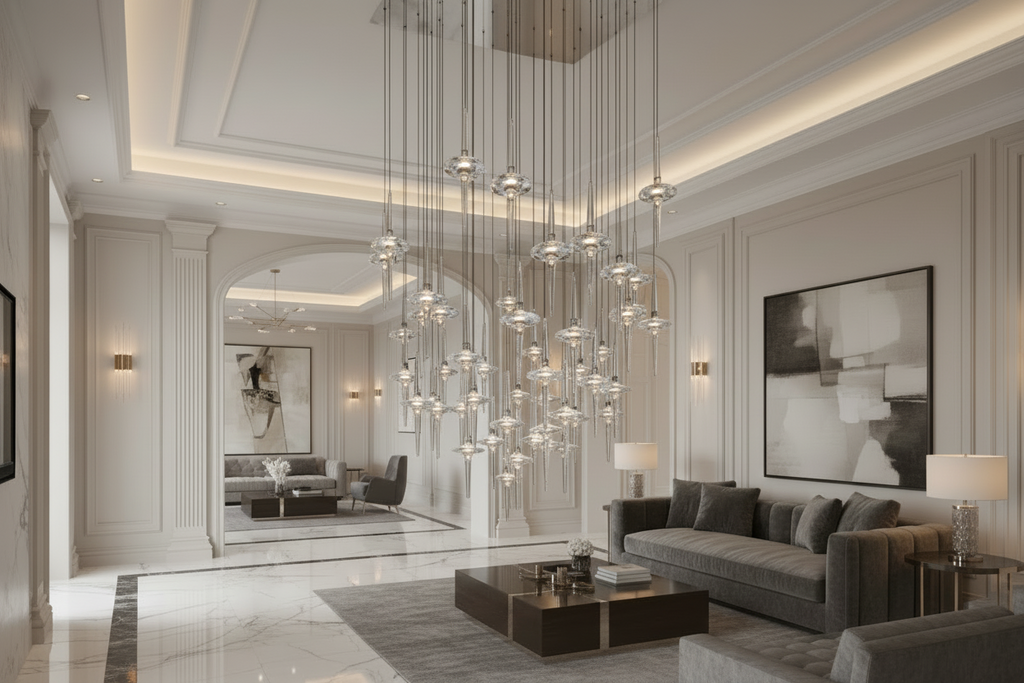 Glass Meteor Chandelier
